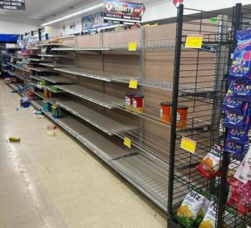10-SECTION DOUBLE-SIDED GONDOLA SHELVING