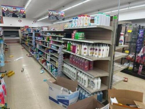 8-SECTION DOUBLE-SIDED GONDOLA SHELVING WITH ENDCAP
