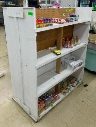 DOUBLE SIDED WOODEN RETAIL SHELF