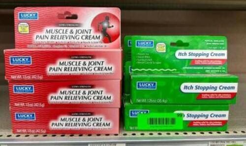 (11) TUBES OF PAIN RELIEVING CREAM AND (5) TUBES OF ITCHING CREAM
