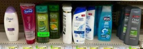 (21) BOTTLES OF ASSORTED SHAMPOO AND HAIR GEL