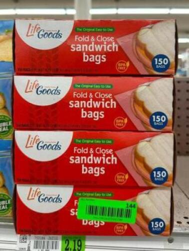 (21) BOXES OF SANDWICH BAGS