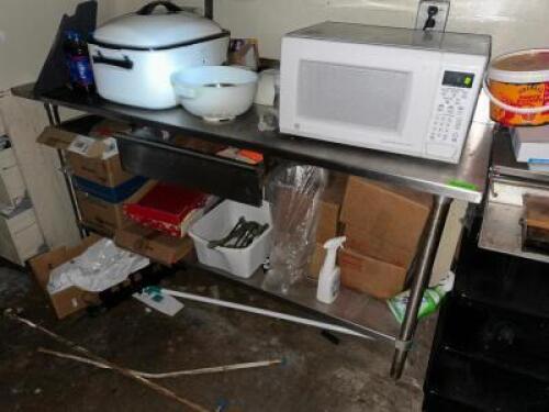 60" X 30" STAINLESS TABLE W/ CENTER DRAWER AND BACK SPLASH