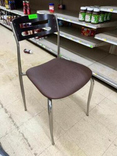(4) STACKABLE CHAIRS W/ CHROME WIRE FRAMES.