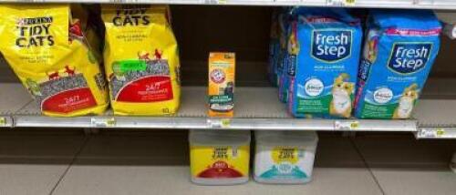 ASSORTED CAT LITTER AND DEODORIZER AS SHOWN