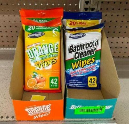ASSORTED MULTI-PURPOSE WIPES AND BATHROOM CLEANER WIPES