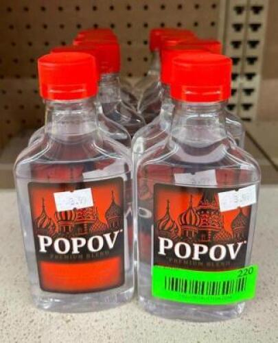 (14) BOTTLES OF POPOV VODKA