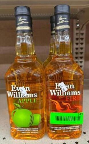 (2) BOTTLES OF APPLE AND (2) BOTTLES OF CINNAMON FIRE WHIKSEY