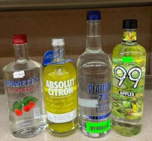 (4) BOTTLES OF ASSORTED FLAVORED VODKA