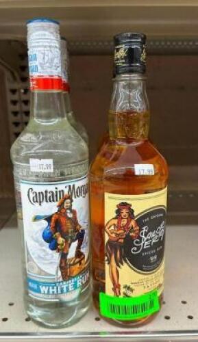 (3) BOTTLES OF WHITE RUM AND (3) BOTTLES OF SPICED RUM