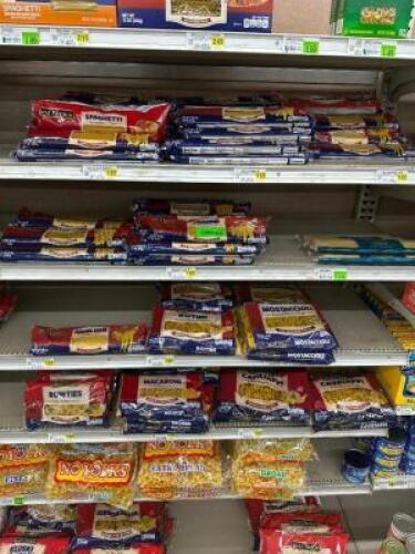 CONTENTS OF SHELF - LARGE ASSORTMENT OF PASTA