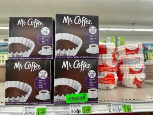 (1) LOT OF ASSORTED COFFEE FILTERS.