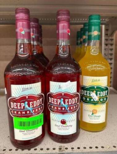 (8) BOTTLES OF CRANBERRY AND (5) BOTTLES OF ORANGE FLAVORED VODKA