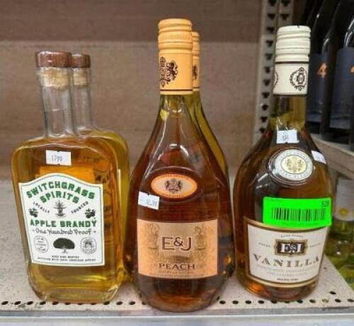 (5) BOTTLES OF ASSORTED FLAVORED BRANDY