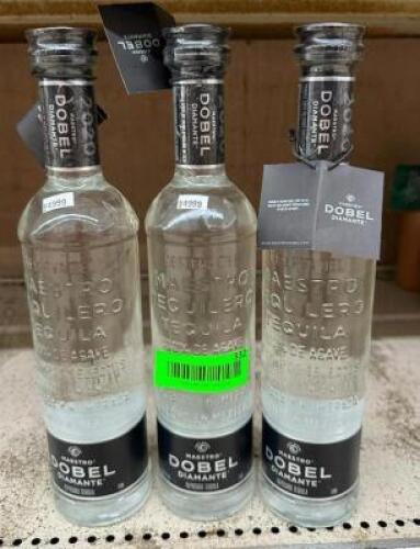 (3) BOTTLES OF DOBEL TEQUILA