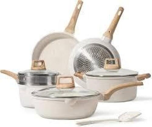 DESCRIPTION: (1) COOKWARE SET BRAND/MODEL: CAROTE #A10693 INFORMATION: ICE COLLECTION, WHITE SIZE: 13 PIECES RETAIL$: $89.76 EA QTY: 1