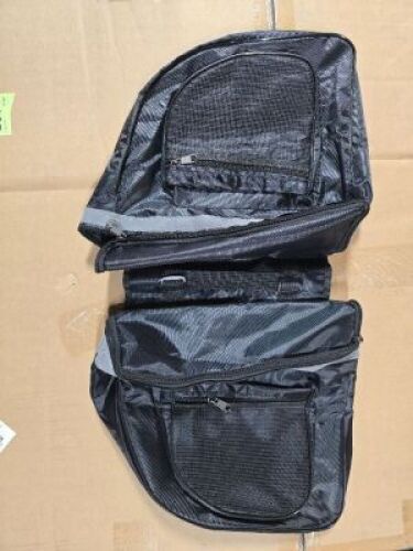 DESCRIPTION: (1) SET OF BICYCLE SADDLE BAGS BRAND/MODEL: BLACK RETAIL$: $89.99 EA QTY: 1