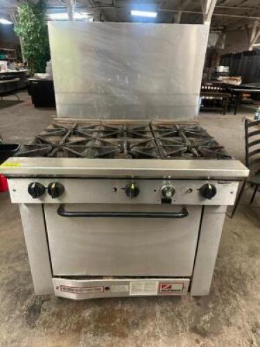 SOUTHBEND SIX BURNER GAS RANGE W/ LOWER OVEN