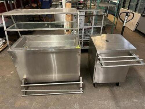 (2) PIECE STAINLESS COLD TABLE BUFFET AND CHECK OUT KIOSK COUNTER.