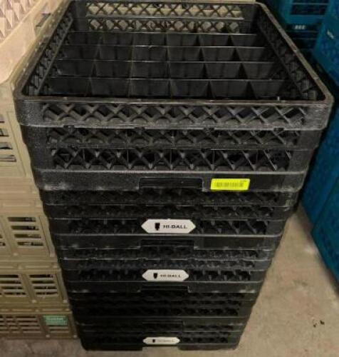 (4) HI-BALL PLASTIC GLASS RACKS.