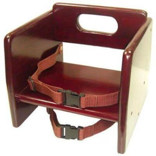 WALNUT FINISH WOOD STACKING BOOSTER SEAT