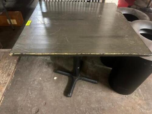 30" X 30" WOOD TABLE W/ BASE.