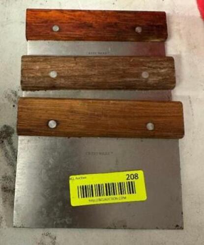 (3) STAINLESS SCRAPPERS.
