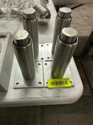 (1) SET OF HEAVY DUTY STAINLESS EQUIPMENT LEGS.