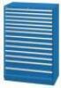 DESCRIPTION: (1) TOOL STORAGE BOX WITH SLIDE OUT DRAWERS BRAND/MODEL: LISTA INFORMATION: BLUE, 14 DRAWERS SIZE: 40-1/4"W x 22-1/2"D x 59-1/2"H RETAIL$