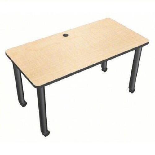 DESCRIPTION: (1) CONFERENCE TABLE BRAND/MODEL: BALT #49RP24 INFORMATION: PARTICLE BOARD, MAPLE, RECTANGLE, WITH CORD HOLE SIZE: 58" L X 29-1/2" W X 29