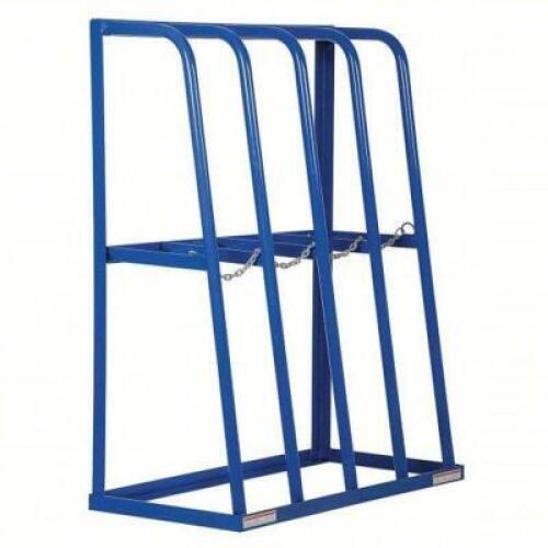 DESCRIPTION: (1) VERTICAL STORAGE RACK BRAND/MODEL: VESTIL #4LNY9 INFORMATION: BLUE, 4 BAYS, VERTICAL SIZE: 48" X 24" X 60 RETAIL$: $452.77 EA QTY: 1