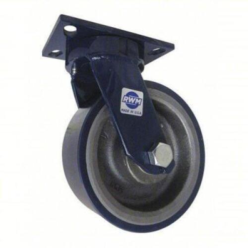 DESCRIPTION: (2) PLATE CASTER BRAND/MODEL: RWM #53CH15 INFORMATION: SWIVEL SIZE: 8 IN WHEEL DIA, 3 IN WHEEL WD, 10 1/8 IN MOUNTING HT, BALL RETAIL$: $