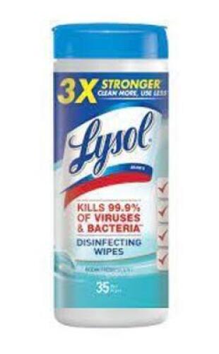 DESCRIPTION: (6) DISINFECTING WIPES BRAND/MODEL: LYSOL INFORMATION: OCEAN FRESH SIZE: 35 WIPES PER PACKAGE QTY: 6