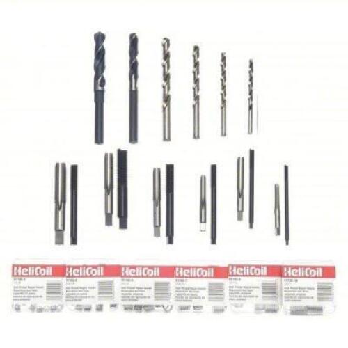 DESCRIPTION: (1) THREAD REPAIR KIT BRAND/MODEL: HELI-COIL #4CZD5 INFORMATION: 6 INSERTS, 54 PIECES, 3 # OF SIZES, TANGED TANG STYLE, FREE-RUNNING RETA