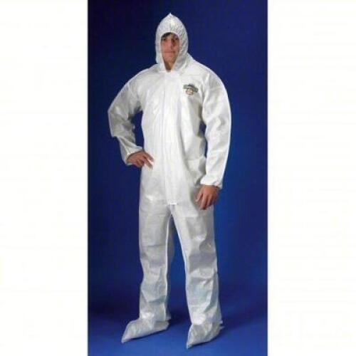 DESCRIPTION: (6) HOODED CHEMICAL RESISTANT COVERALLS BRAND/MODEL: LAKELAND #6EHN2 INFORMATION: WHITE, ELASTIC WRIST, BOUND SEAM SIZE: XL RETAIL$: $297