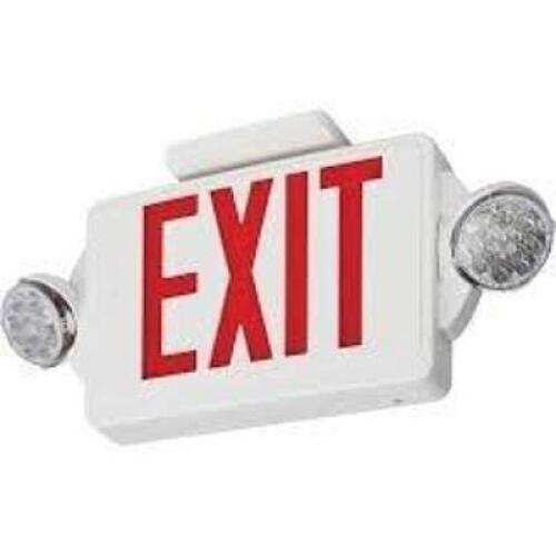 DESCRIPTION: (1) EMERGENCY EXIT LIGHT AND SIGN COMPO BRAND/MODEL: LITHONIA LIGHTING INFORMATION: WHITE RETAIL$: $124.38 EA QTY: 1