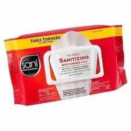 DESCRIPTION: (12) SANITIZING WIPES BRAND/MODEL: SANI PROFESSIONAL #61CU35 SIZE: 72 WIPES PER CONTAINER RETAIL$: $11.00 EA QTY: 12