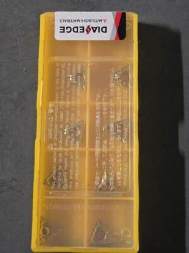 DESCRIPTION: (10) CARBIDE TURNING INSERTS BRAND/MODEL: TMPT21.50.5SQ UE6110 RETAIL$: $154.40 QTY: 10