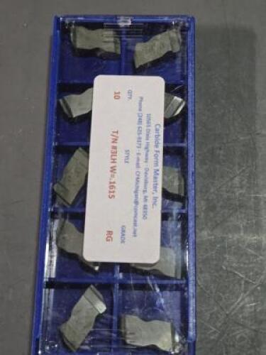 DESCRIPTION: (40) CARBIDE GROOVING INSERTS BRAND/MODEL: CARBIDE FORM MASTERS QTY: 40