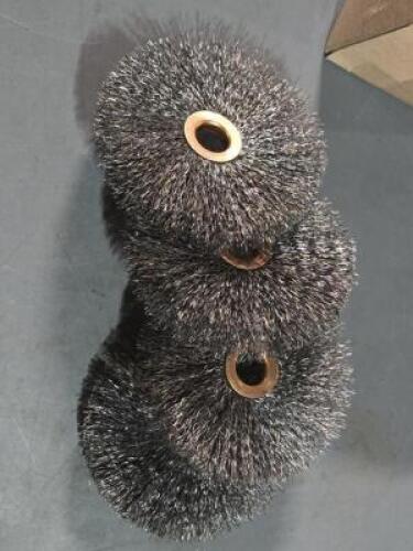 DESCRIPTION: (4) CRIMPED WIRE BRUSHES BRAND/MODEL: WEILER 93614 SIZE: 4" DIA RETAIL$: $79.60 QTY: 4