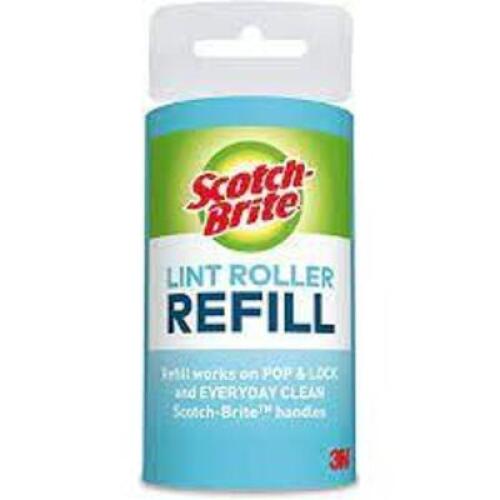 DESCRIPTION: (3) LINT ROLLER REFILL BRAND/MODEL: SCOTCH-BRITE RETAIL$: $15.00 TOTAL SIZE: 56 SHEETS PER ROLL QTY: 3