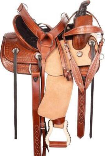 PREMIUM LEATHER WESTERN BARREL RACING SADDLE