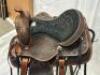PREMIUM WESTERN LEATHER ROPING RANCH WORK HORSE SADDLE TACK - 7