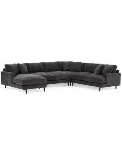 MARIYAH FABRIC 4PC SECTIONAL WITH CHAISE AND THROW PILLOWS