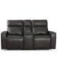 GREYMEL 74" ZERO GRAVITY LEATHER LOVESEAT WITH CONSOLE AND POWER HEADRESTS