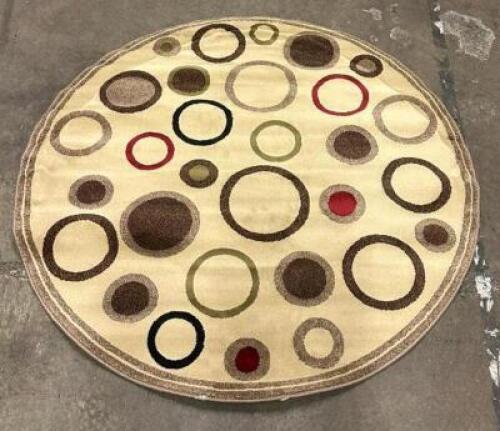 CIRCLES IVORY ROUND AREA RUG