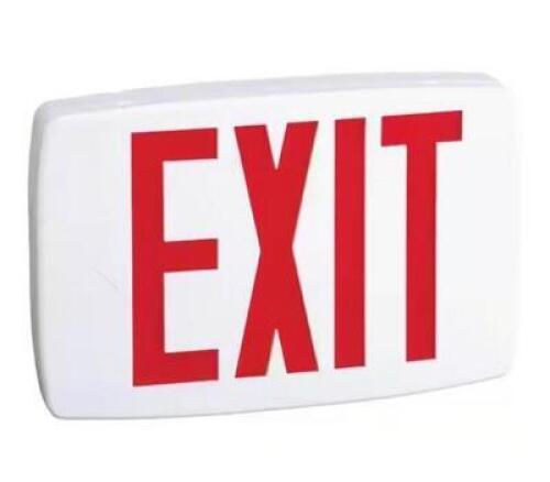 CONTRACTOR SELECT LQM SERIES 120/277-VOLT INTEGRATED LED WHITE AND RED EXIT SIGN
