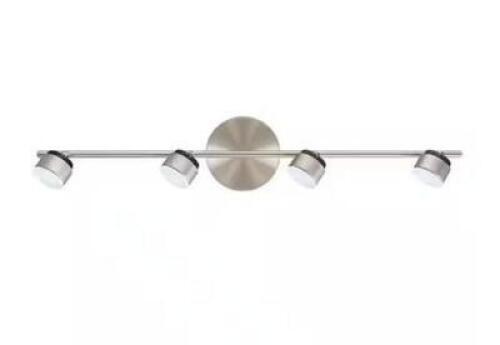 ARMENTO 1 COLLECTION 30.71 IN. W 4-LIGHT SATIN NICKEL DIMMABLE INTEGRATED LED TRACK LIGHTING KIT WITH ADJUSTABLE HEADS