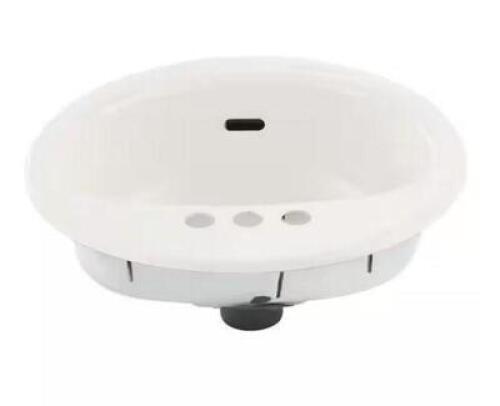 LAUREL ROUND DROP-IN BATHROOM SINK IN WHITE