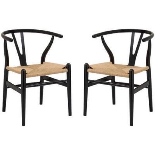 DESCRIPTION: 2PC SET OF WEAVE CHAIR IN BLACK BRAND/MODEL: POLY & BARK RETAIL$: $259.00 QTY: 1